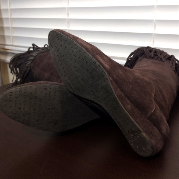 Gianni Bini Fringe Suede Boots - Brown - Picture 8 of 8